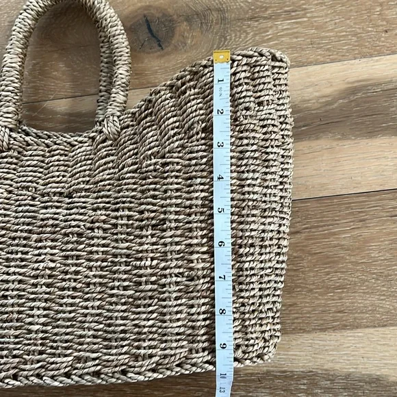 Vintage 90s Natural Woven Tote Bag - Picture 5 of 7